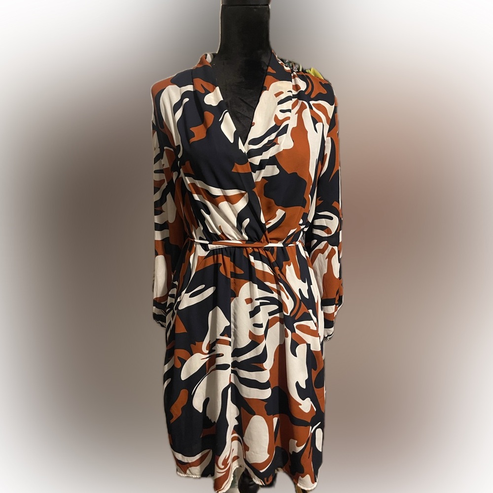 Blue and Orange Floral Dress
